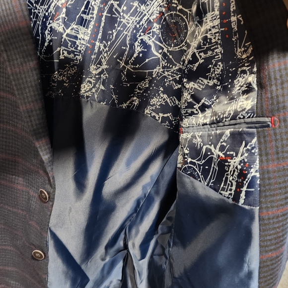 Nautica Modern Fit Plaid Sportcoat L 44, Blue/Red - Picture 11 of 11